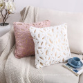 Double-Sided Soft Throw Pillow Cover Square PV Plush Pillow Cases Gold Stamping Feather Decorative Pillow Cushion Cover